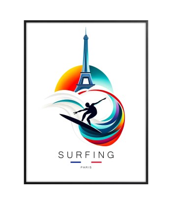 Surfing Wall Art Paris Poster 2 brillant des détails fins