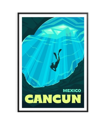 Cancun Print Travel Poster Amélioration de cerveau avec