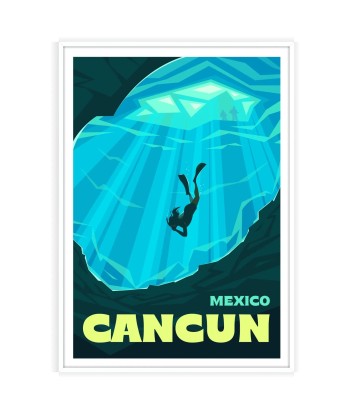 Cancun Print Travel Poster Amélioration de cerveau avec