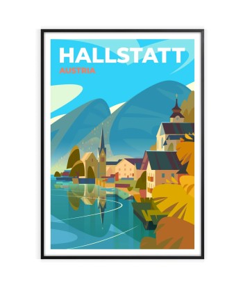 Hallstatt Print Austria Travel Poster 2024