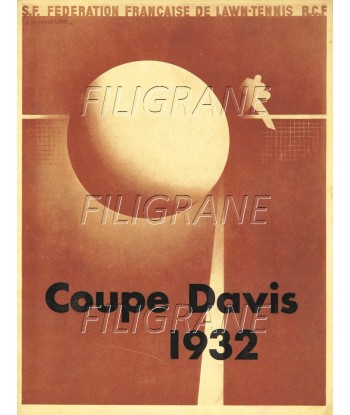 SPORT COUPE DAVIS 1932 TENNIS Rodf-POSTER/REPRODUCTION d1 AFFICHE VINTAGE la colonne vertébrale