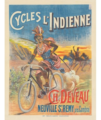 CYCLES CYCLE L'INDIENNE DEVEAU-POSTER/REPRODUCTION d1 AFFICHE VINTAGE pas cher 