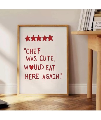 Chef Was Cute Would Eat Here Again Popular Wall Art votre