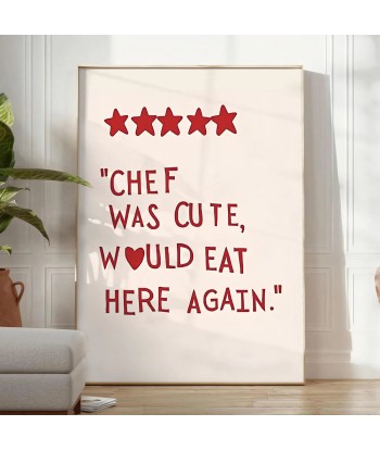 Chef Was Cute Would Eat Here Again Popular Wall Art votre