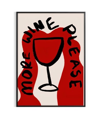 More Wine Please Kitchen Popular Print Voir les baskets