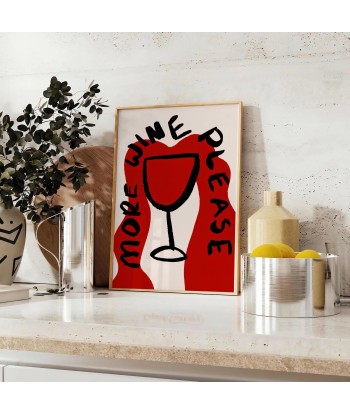 More Wine Please Kitchen Popular Print Voir les baskets