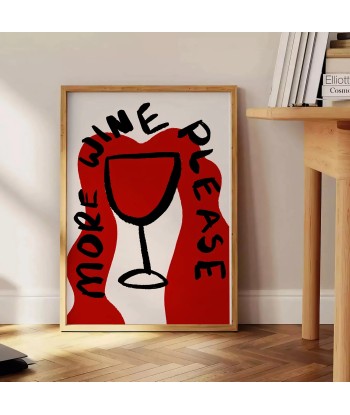 More Wine Please Kitchen Popular Print Voir les baskets