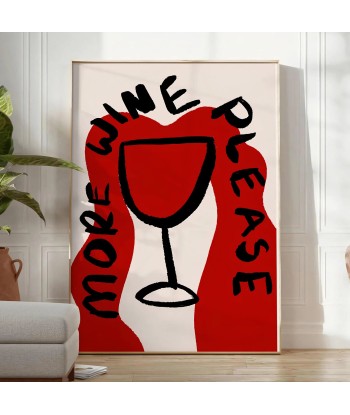 More Wine Please Kitchen Popular Print Voir les baskets