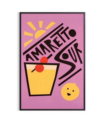 Ameretto Sour Cocktail Print Amélioration de cerveau avec