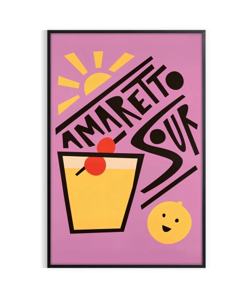 Ameretto Sour Cocktail Print Amélioration de cerveau avec