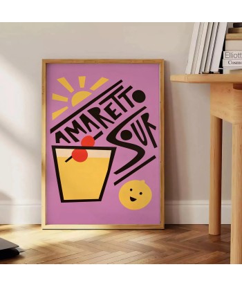 Ameretto Sour Cocktail Print Amélioration de cerveau avec