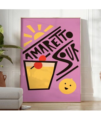 Ameretto Sour Cocktail Print Amélioration de cerveau avec