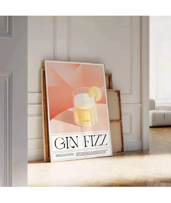 Gin Fizz Cocktail Art 1 solde