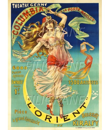 L'ORIENT THEATRE COLUMBIA Reyr-POSTER/REPRODUCTION d1 AFFICHE VINTAGE Faites des économies