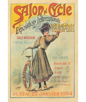 SALON CYCLES PARIS 1894 Rhln-POSTER/REPRODUCTION d1 AFFICHE VINTAGE en stock