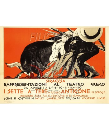 SIRACUSA THEATRE Rvtg-POSTER/REPRODUCTION d1 AFFICHE VINTAGE livraison gratuite