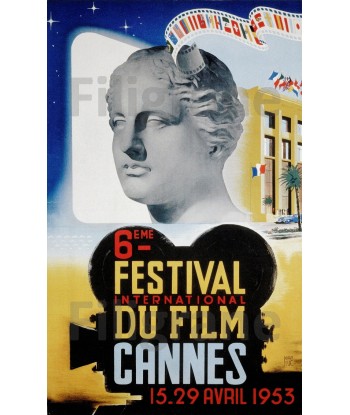 FESTIVAL de CANNES 1953 CINéMA - POSTER 90x150cm d1 AFFICHE VINTAGE soldes