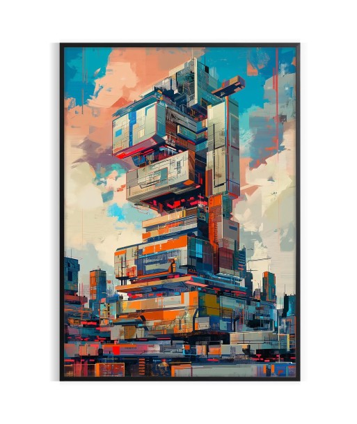 Futurism Building Poster Painting Wall Print plus qu'un jeu 