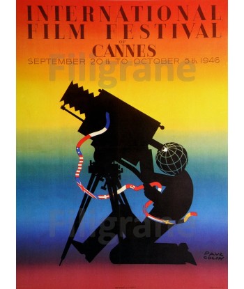 FESTIVAL de CANNES 1946 CINéMA modèle 2 - POSTER 90x125cm d1 AFFICHE VINTAGE s'inspire de l'anatomie humaine