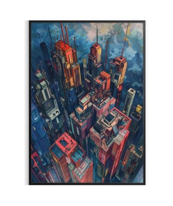 Futurism Building Water Color Wall Art Profitez des Offres !