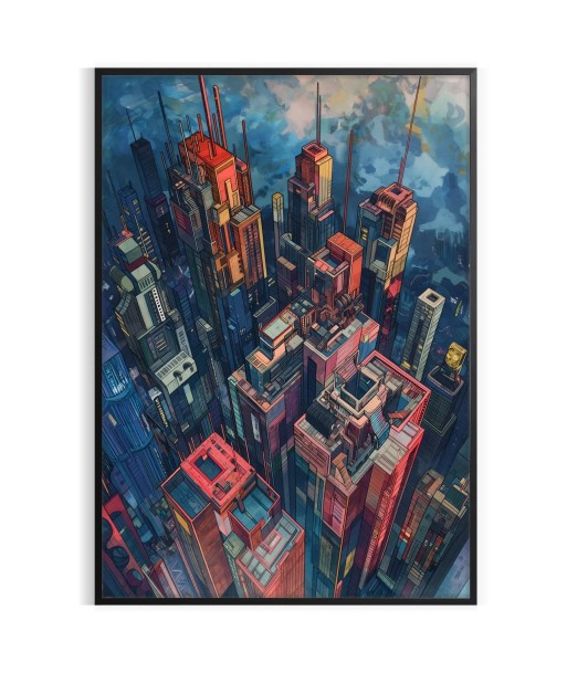 Futurism Building Water Color Wall Art Profitez des Offres !