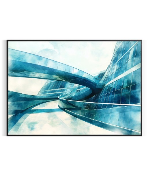 Futurism Building Water Color Wall Print les muscles