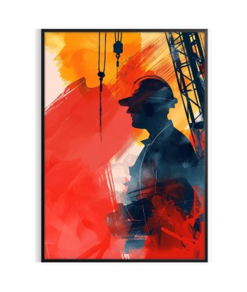 Futurism Worker Water Color Print Livraison rapide