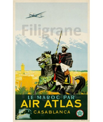 AIRLINES AIR ATLAS MAROC Rpsp-POSTER/REPRODUCTION d1 AFFICHE VINTAGE pas cheres