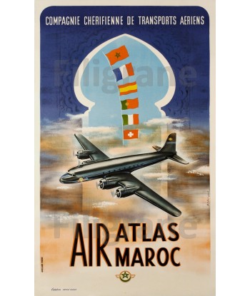 AIRLINES AIR ATLAS MAROC Rwwz-POSTER/REPRODUCTION d1 AFFICHE VINTAGE ou a consommer sur place