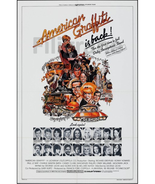 FILM AMERICAN GRAFFITI Rsgs-POSTER/REPRODUCTION d1 AFFICHE VINTAGE votre restaurant rapide dans 