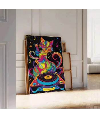 Psychedelic Groovy Cat Dj Poster votre restaurant rapide dans 