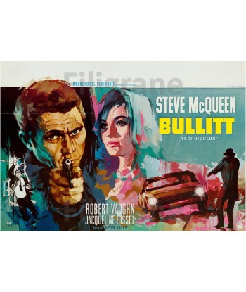 FILM BULLITT Rwwk-POSTER/REPRODUCTION d1 AFFICHE VINTAGE basket pas cher