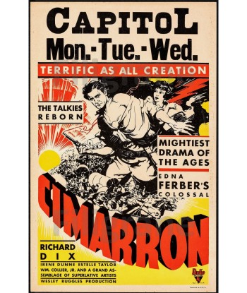 FILM CIMARRON Rnib-POSTER/REPRODUCTION d1 AFFICHE VINTAGE le concept de la Pate a emporter 