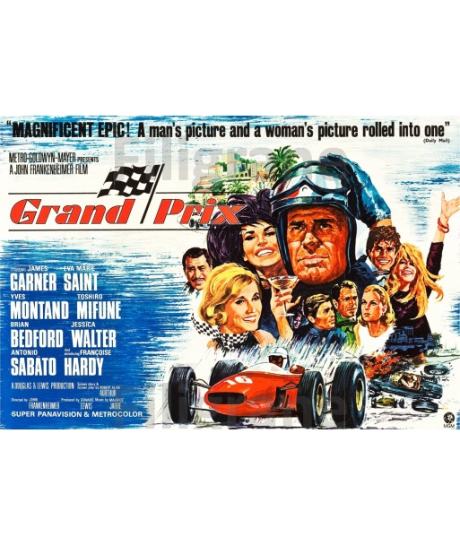 FILM GRAND PRIX Rspb-POSTER/REPRODUCTION d1 AFFICHE VINTAGE en ligne