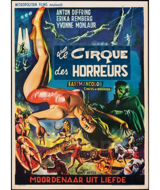 FILM LE CIRQUE des HORREURS Rabe-REPRODUCTION d1 AFFICHE VINTAGE en stock