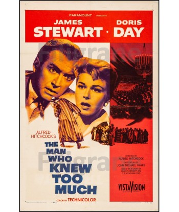 FILM MAN WHO KNEW TOO MUCH Rmjn-POSTER/REPRODUCTION d1 AFFICHE VINTAGE Paris Déstockage Promo