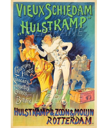 PUB VIEUX SCHIEDAM HULSTKAMP Rubz-POSTER/REPRODUCTION d1 AFFICHE VINTAGE hantent personnes