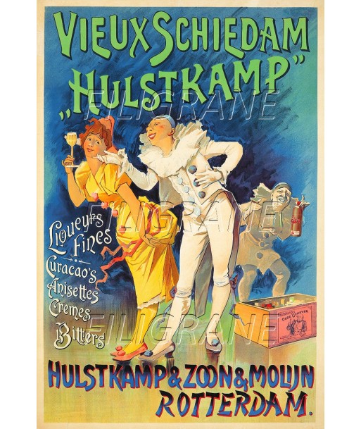 PUB VIEUX SCHIEDAM HULSTKAMP Rubz-POSTER/REPRODUCTION d1 AFFICHE VINTAGE hantent personnes