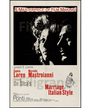 FILM MARRIAGE ITALIAN STYLE Rwtt-REPRODUCTION d1 AFFICHE VINTAGE votre