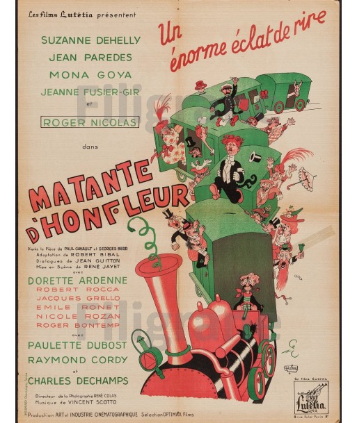 FILM MA TANTE D'HONFLEUR Rpel-POSTER/REPRODUCTION d1 AFFICHE VINTAGE ou a consommer sur place