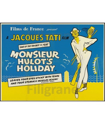 FILM MONSIEUR HULOT'S HOLIDAY Rnel-REPRODUCTION d1 AFFICHE VINTAGE brillant des détails fins