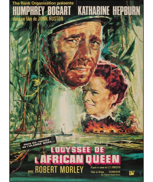 FILM ODYSSéE L'AFRICAN QUEEN Rxaz-REPRODUCTION d1 AFFICHE VINTAGE destockage