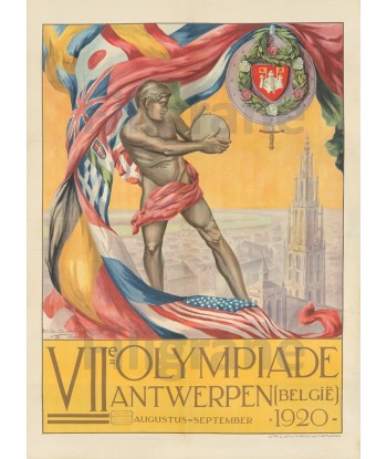 SPORT VII OLYMPIADE BELGIE 1920-POSTER/REPRODUCTION d1 AFFICHE VINTAGE En savoir plus