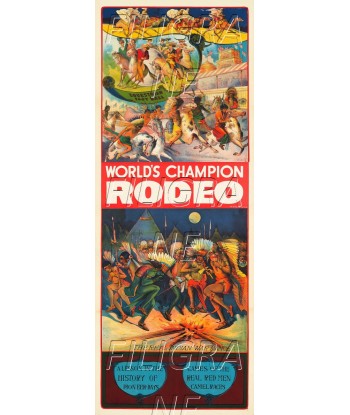 SPORT WORLD'S CHAMPION RODEO  Rpfg-POSTER/REPRODUCTION d1 AFFICHE VINTAGE Pour