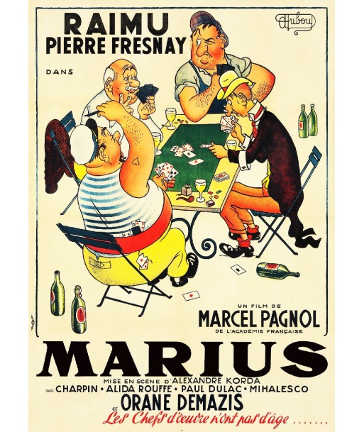 FILM "MARIUS, La PARTIE de CARTES" DUBOUT-POSTER/REPRODUCTION sélection de produits