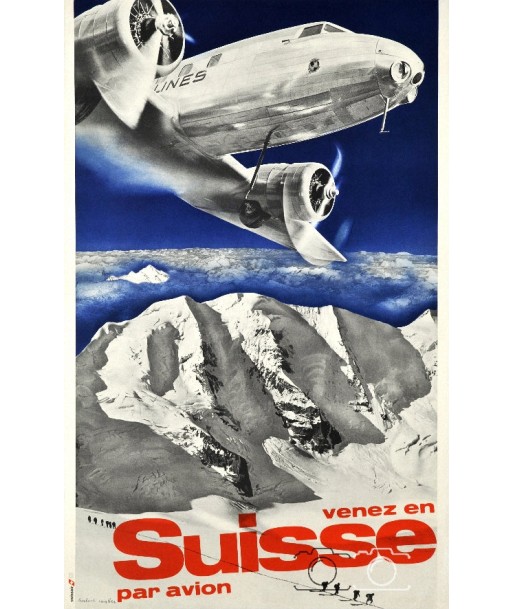 AIRLINES SUISSE Rtta-POSTER/REPRODUCTION  d1 AFFICHE VINTAGE shop