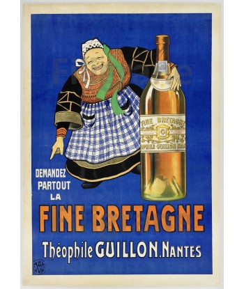 ALCOOL FINE BRETAGNE Rstc-POSTER/REPRODUCTION  d1 AFFICHE VINTAGE une grave pollution 