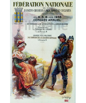 ARMéE CHASSEURS a PIED 1938 Rlqb-POSTER/REPRODUCTION  d1 AFFICHE VINTAGE vente chaude votre 