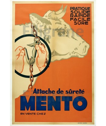 ATTACHES MENTO VACHE Rwwe-POSTER/REPRODUCTION  d1 AFFICHE VINTAGE une grave pollution 