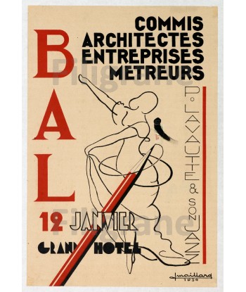 BAL ARCHITECTES 1934 Ruxr-POSTER/REPRODUCTION  d1 AFFICHE VINTAGE la livraison gratuite